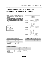 datasheet for DTA144VKA by ROHM