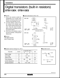 datasheet for DTB113ES by ROHM