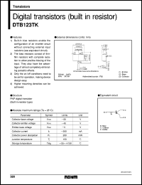 datasheet for DTB123TK by ROHM