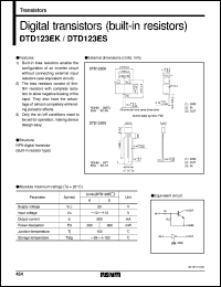 datasheet for DTD123ES by ROHM