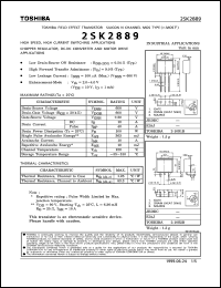datasheet for 2SK2889 by Toshiba