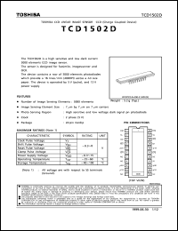 datasheet for TCD1502D by Toshiba