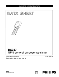datasheet for BC337-25 by Philips Semiconductors