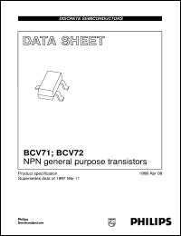 datasheet for BCV72 by Philips Semiconductors