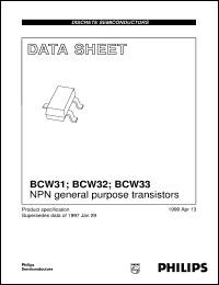datasheet for BCW31 by Philips Semiconductors