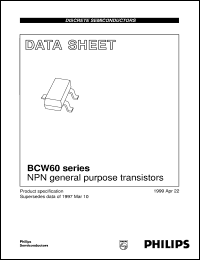 datasheet for BCW60A by Philips Semiconductors