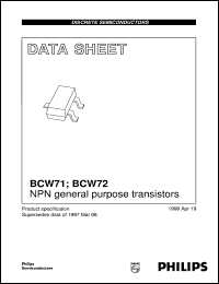 datasheet for BCW71 by Philips Semiconductors