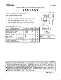 datasheet for 2SC5459 by Toshiba
