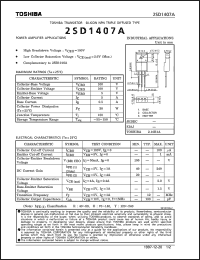 datasheet for 2SD1407A by Toshiba