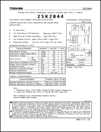 datasheet for 2SK2844 by Toshiba