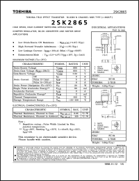 datasheet for 2SK2865 by Toshiba