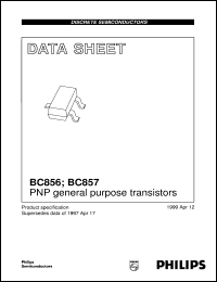 datasheet for BC857A by Philips Semiconductors