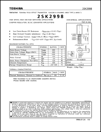 datasheet for 2SK2998 by Toshiba