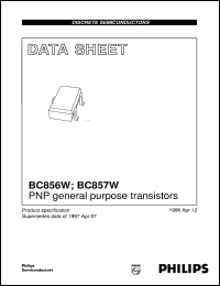 datasheet for BC857BW by Philips Semiconductors