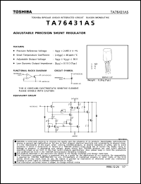 datasheet for TA76431AS by Toshiba
