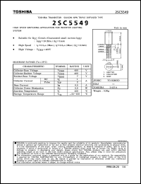 datasheet for 2SC5549 by Toshiba