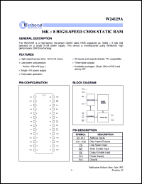 datasheet for W24129AJ-15 by Winbond Electronics