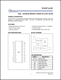 datasheet for W24257AJ-8N by Winbond Electronics