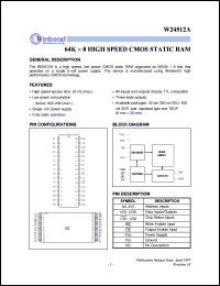 datasheet for W24512AJ-25 by Winbond Electronics