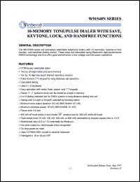 datasheet for W91540AN by Winbond Electronics