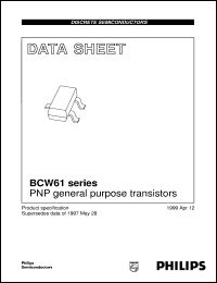 datasheet for BCW61A by Philips Semiconductors