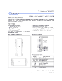 datasheet for W24100-70LL by Winbond Electronics