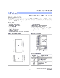 datasheet for W24256-70L by Winbond Electronics