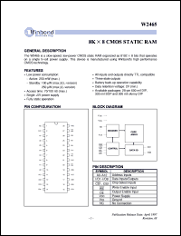 datasheet for W2465S-70LL by Winbond Electronics