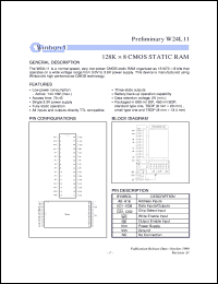 datasheet for W24L11-70LL by Winbond Electronics