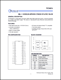 datasheet for W2465AJ-20 by Winbond Electronics