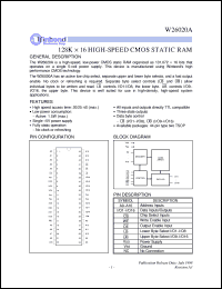 datasheet for W26020AT-20 by Winbond Electronics