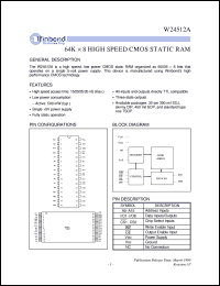 datasheet for W24512AJ-20 by Winbond Electronics