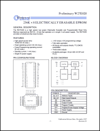 datasheet for W27E020P-12 by Winbond Electronics