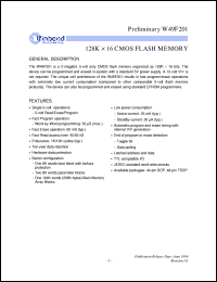 datasheet for W49F201T-45B by Winbond Electronics