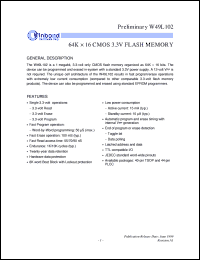 datasheet for W49L102Q-90 by Winbond Electronics