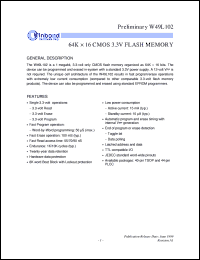 datasheet for W49L102Q-55B by Winbond Electronics