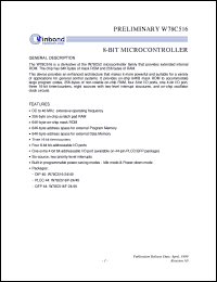 datasheet for W78C516-24 by Winbond Electronics