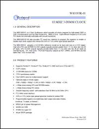 datasheet for W83193R-01 by Winbond Electronics