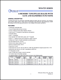 datasheet for W91472A by Winbond Electronics