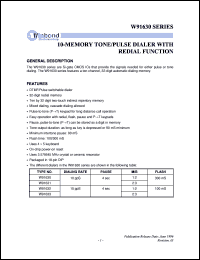 datasheet for W91630 by Winbond Electronics