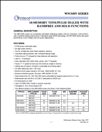 datasheet for W91340N by Winbond Electronics