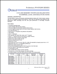 datasheet for W91F820N by Winbond Electronics