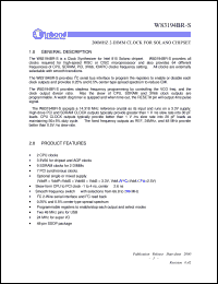 datasheet for W83194BR-S by Winbond Electronics