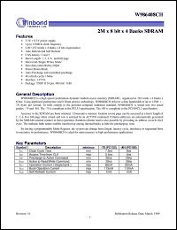 datasheet for W986408CH by Winbond Electronics