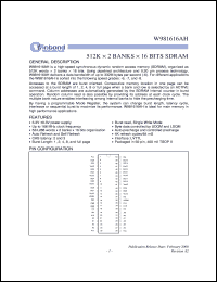 datasheet for W981616AH by Winbond Electronics