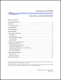 datasheet for W91030B by Winbond Electronics