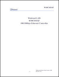 datasheet for W89C840AF by Winbond Electronics