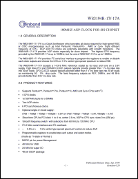 datasheet for W83194R-17 by Winbond Electronics