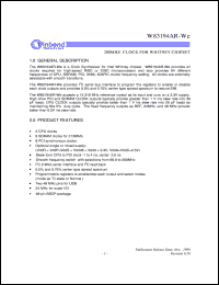 datasheet for W83194AR-We by Winbond Electronics