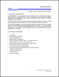 datasheet for W83194AR-W by Winbond Electronics